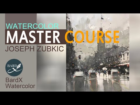 Видео: Мастер-курс по акварели_Джозеф Зубквич#акварель #живопись #урок по акварели #урок по рисованию