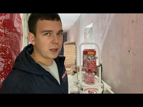 Видео: Работа штукатурной станции Powermix на объекте.