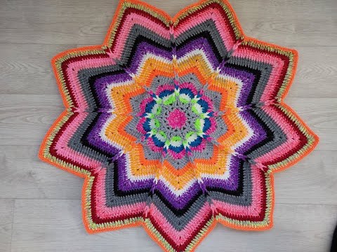 Видео: Просто ВОСТОРГ!!! ДЕВЯТИУГОЛЬНЫЙ КОВРИК! Использую ОСТАТКИ ПРЯЖИ!