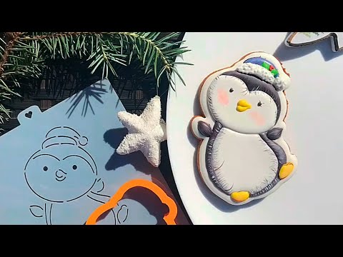 Видео: Пряник «Пингвиненок с колпачком» к Новому году [мастер-класс]