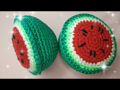 Видео: Как связать арбуз // Вяжем арбуз крючком // how to crochet a watermelon