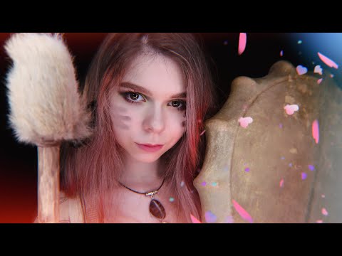 Видео: АСМР ролевая игра 🌙 ШАМАНКА уложит спать 🌿 чистка ауры, неразборчивый шепот