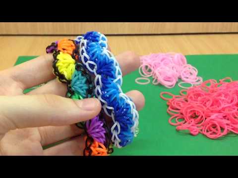 Видео: Браслет Кружевная Волна из резинок на станке Monster Tail
