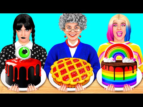 Видео: Кулинарный Челлендж: Уэнсдей Против Бабушки | Смешные Челленджи от Fun Challenge