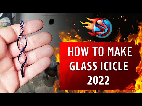 Видео: Лэмпворк | Стеклянная сосулька ручной работы | Мастерская фьюзинга