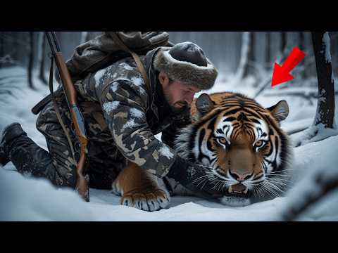 Видео: Из-под снега донёсся рык, и охотник раскопал тигра. Но развитие событий шокирует!