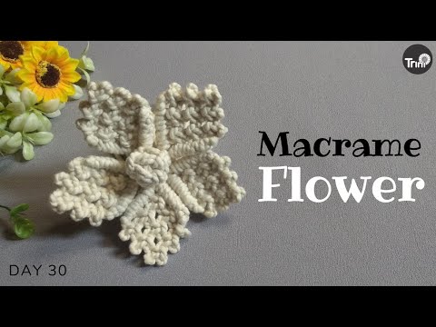 Видео: # DAY30 | Цветок макраме с использованием квадратного узла | Учебник по макраме
