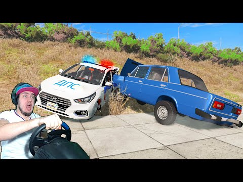 Видео: ПОЛИЦЕЙСКАЯ ПОГОНЯ ЗА ВОРОМ - BeamNG Drive