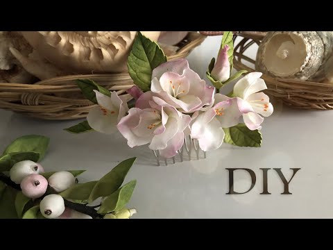 Видео: МК гребень для волос с цветами из фоамирана | DIY