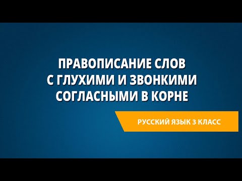 Видео: Правописание слов с глухими и звонкими согласными в корне