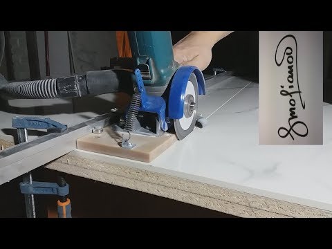 Видео: Плиткорез из болгарки. Крупный формат. Tile cutter from angle grinder.