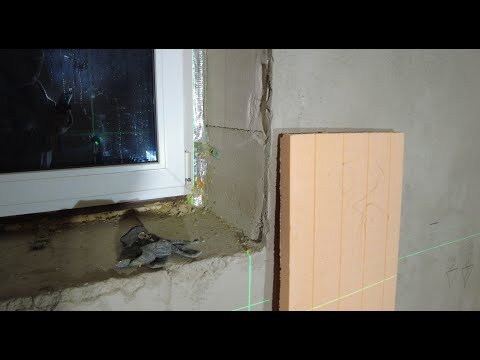 Видео: Утепление оконных откосов в доме и квартире фрезерованным ЭППС Пеноплэкс, приклейка на клей-пену