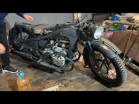 Видео: Zundapp K800.Первый запуск спустя 10 лет.