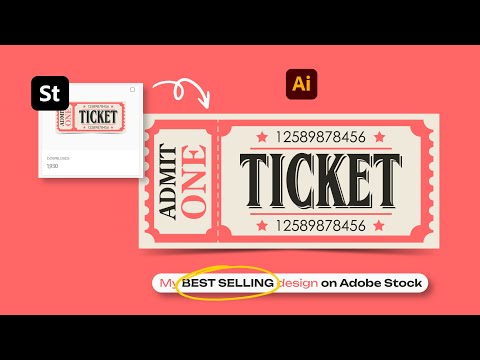 Видео: Как нарисовать РЕТРО-БИЛЕТ — мой самый продаваемый дизайн на Adobe Stock. Урок по Adobe Illustrator.