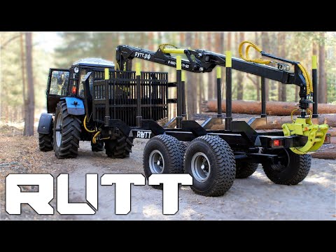 Видео: Полуприцеп с манипуляторами "RUTT" #лесозаготовка #харвестер #форвардер #logging
