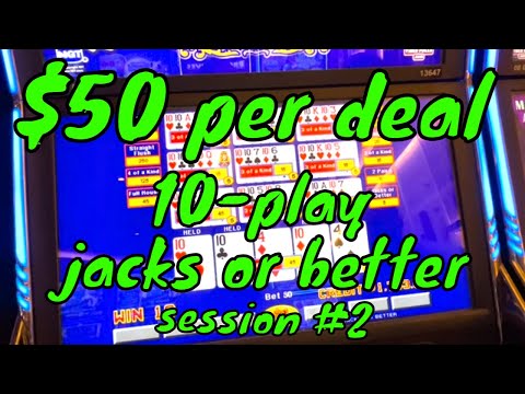 Видео: Видеопокер 50 долларов за сделку! 10 игр по $1 Jacks or Better — Сессия №2