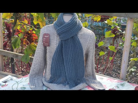 Видео: #Мужской шарф спицами#МК Виктории Плантовой#2022#