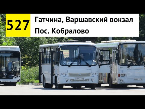 Видео: Автобус 527 "Гатчина, Варшавский вокзал - пос. Кобралово"