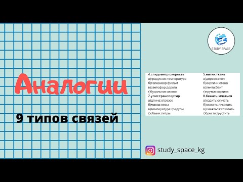 Видео: Аналогии. ОРТ. Как решать аналогии? 9 основных типов связей в аналогиях.