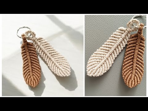 Видео: Перо макраме Брелок перо макраме Macrame feather Keychain feather DIY macrame Tutorial macrame