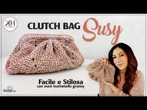 Видео: Вязаная крючком сумочка-клатч "Susy" с макси бабушкиным квадратом ✨👜 #вязание крючком #урок