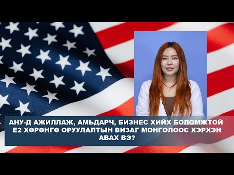 Видео: АНУ-д ажиллаж, амьдарч,  бизнес хийх боломжтой E2 хөрөнгө оруулалтын визаг Монголоос хэрхэн авах вэ?