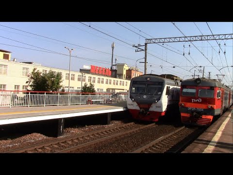 Видео: ЭР2Р-7054 и ЭД4М-0489, платформа Перхушково