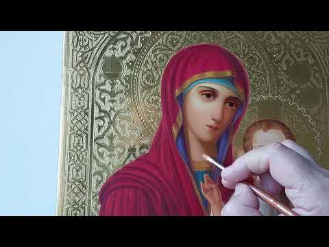 Видео: Фагмент видео-урока курса по написанию Казанской иконы Божией Матери. Автор Сергеева Марианна
