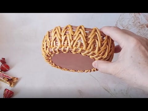 Видео: Маленькая ажурная вазочка корневым плетением из бумажной лозы