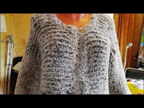 Видео: МЕХОВОЙ ЖАКЕТ ( НИ ОДНО ЖИВОТНОЕ НЕ ПОСТРАДАЛО ).Жакет связан из пряжи Артемида .
