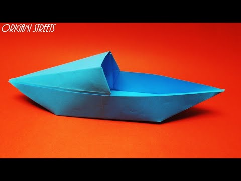 Видео: Как сделать катер из бумаги. Оригами лодка из бумаги
