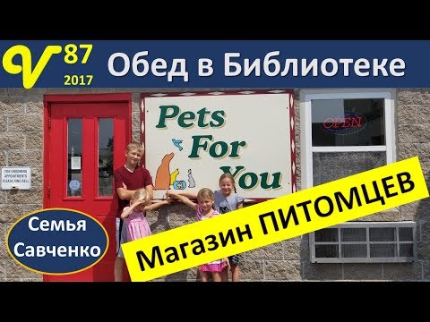 Видео: США Магазин Питомцев домашних животных,  Влог 87 Бесплатный обед в библиотеке семья Савченко