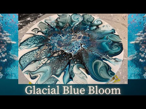 Видео: #184 EPIC Glacial Blue Green Bloom |  Акриловая заливка |  Аннотация |  Жидкая живопись