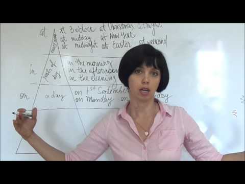 Видео: Prepositions of time: at on in / Предлоги времени: at on in
