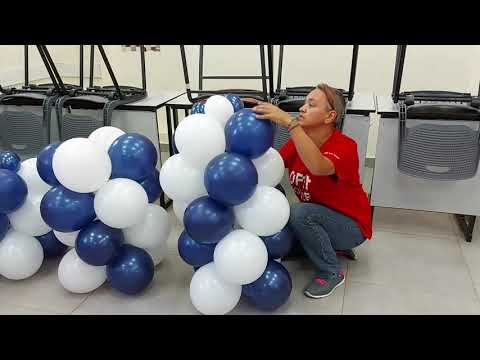 Видео: Оформление воздушными шарами школы на выпускной!