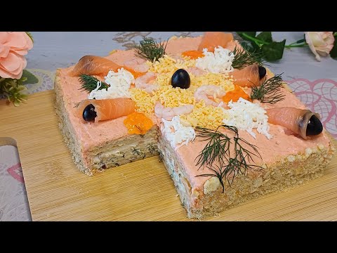 Видео: Fish savory cake / Рыбный солёный торт