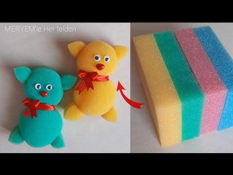 Видео: 🐻СЛИШКОМ ПРОСТО И МИЛО_делаем плюшевого мишку из губки для посуды.
