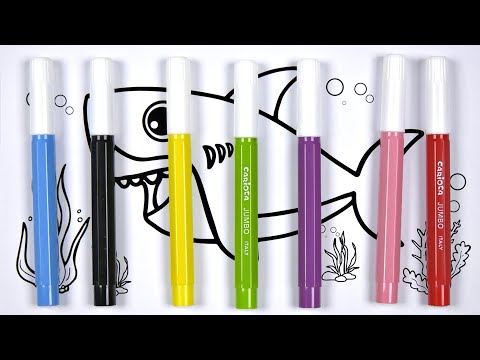 Видео: Акулёнок | Рисование и раскрашивание | Песня для малышей