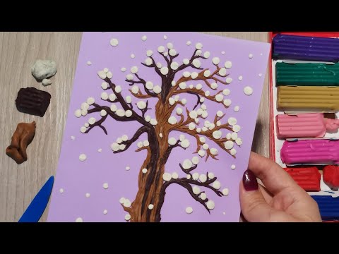 Видео: Как слепить зимнее дерево из пластилина. Поделки для детей. Пластилинография. Plasticine