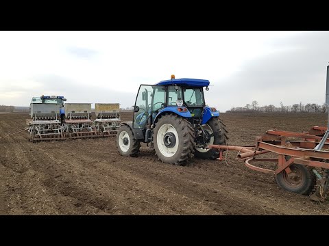 Видео: Посевная 2019! Сею горох New holland T6090 & New holland td 5.110