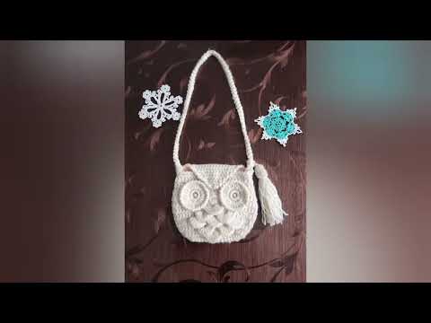 Видео: Детская сумочка крючком Совушка.
