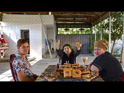 Видео: Бабушка приготовила ореховую сочинскую пахлаву и вкусные рецепты! Деревенская жизнь