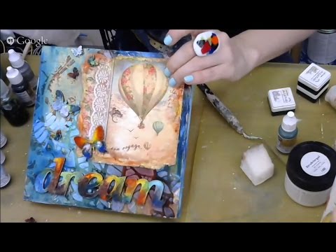 Видео: Мечта, Микс Медиа панно Mixed Media: видео МК Натальи Жуковой Декупаж Чипборды Чернила Трафареты