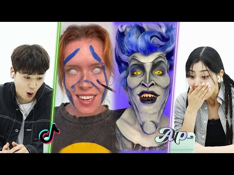 Видео: Корейцы реагируют на удивительные трансформации в цирковых челленджах TikTok | асопо