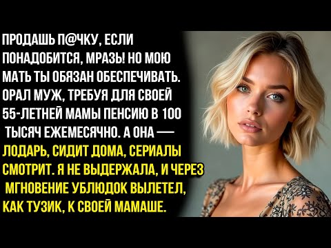 Видео: Продашь пøчку, если понадобится, мpaзь! Но мою мать ты обязана обеспечивать. Но я не выдержала и...