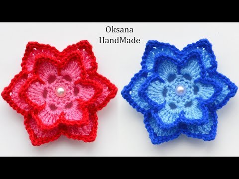 Видео: Объемные цветы крючком. Мастер класс. Simple crochet flowers