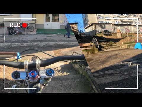 Видео: Намерих нов stair-gap! Паднах ли на него? Bike check!?