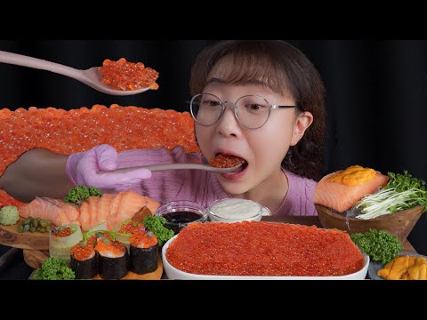 Видео: Лосось и лосось Mukbang eating show