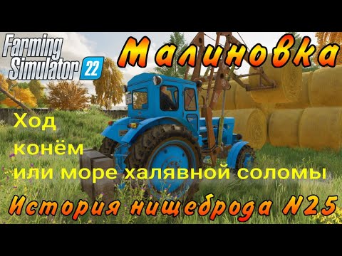 Видео: Farming Simulator 22. Малиновка. История нищеброда №25. Ход конём или море халявной соломы.