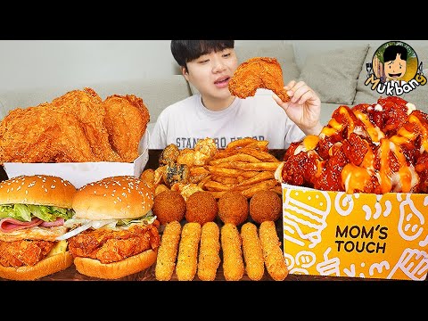 Видео: ASMR MUKBANG | Хрустящая жареная курица, Чизбургер, сырная палочка рецепт ! принимать пищу
